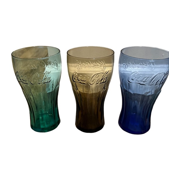 Coca Cola multicolor glasses set of 5 - Picture 2 of 3